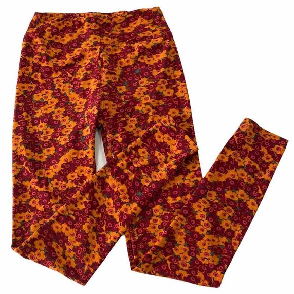 Red Orange One Size Leggings - Picture 3 of 3